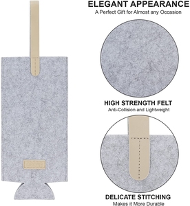 Nueva bolsa de vino de fieltro portátil con logotipo personalizado promocional - Product Image 6