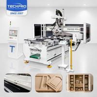 Routeur CNC PTP 1325 ATC avec broche horizontale pour portes d'armoires et panneaux latéraux en MDF, contreplaqué, PVC, acrylique