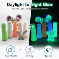 Grande pelote de fil lumineux qui brille dans le noir en stock, fil luminescent lavable pour le crochet, le tricot, la décoration d'Halloween, fourniture d'usine OEM