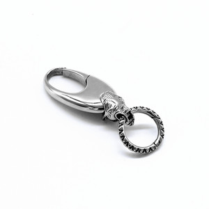 Yunnique – porte-clés en acier inoxydable en forme de tête de loup, pendentif en forme d'animal, cadeau unisexe, GZY-K0696 - Product Image 2