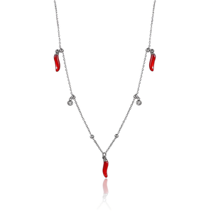 Amy Amy Fashion Pendant Necklace <b>Silver</b> Plated Zinc Alloy Rhinestone Food Shape For Women Party Everyday Wearing C3030 - Product Image 3