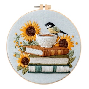 Kit de broderie au point de croix de Noël fait main, idéal pour les débutants, avec motif végétal, tissu et matériel inclus, en coton - Product Image 4