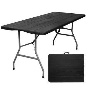 Wholesale Price Sale Cheap Folding Table 6ft Portable Heavy Duty Plastic Fold-in-Half Utility Foldable Table