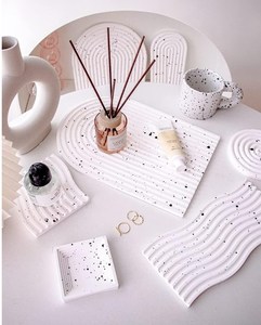 H008 DIY <strong>Strip</strong> Tray Silicone <strong>Resin</strong> Mold Wave Epoxy Mold Cup Fruit Candy Vase Storage Holder Articles Ornaments Making Home Decor - Product Image 2