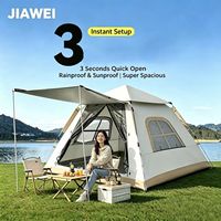 Tente de camping instantanée JIAWEI pour 4-5 personnes, trois saisons, 235*235*156cm, tissu Oxford 210D, imperméable 2000-3000mm, pour l'extérieur