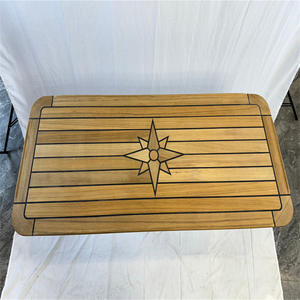 Tablero Rectangular de Madera de Teca con Patrón de Estrella y Esquinas Redondeadas de 510x1200 mm para Yates y Accesorios Marinos para Vehículos Recreativos - Product Image 2