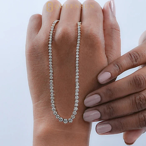 قلادة تنس من الذهب عيار 10 و14 والبلاتين مع ألماس مختبري - سلسلة مرصعة بالكامل بأحجار الزركونيا المكعبة للنساء كهدية - Product Image 4