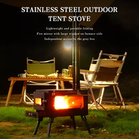Extérieur Bois Tente Poêle Réglable Cheminée tente poêle à bois camping portable pliable famille repas Sauna Voyage