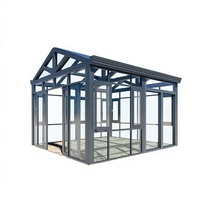 Ruang Santai Berbahan Paduan Aluminium dengan Kaca Tempered, Desain Penahan Panas dan Isolasi Termal untuk Halaman atau Balkon