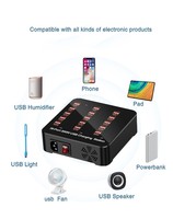 Hot Outdoor Smart 30 Ports USB Hub Station de charge Power Multi Port Speed Wall Charger Dock Charger Home Office Adapter 200W