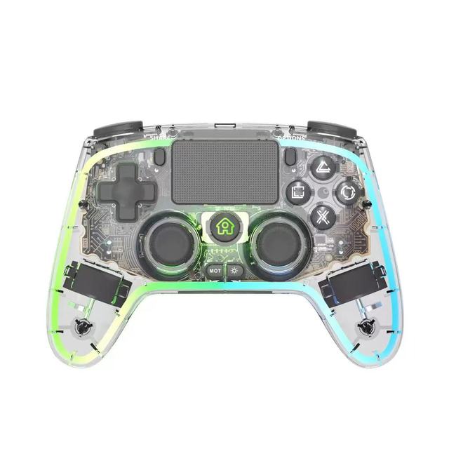 Transparent BT Wireless Breathing Controller with RGB Light for P4 Joysticks Game Controllers for P3 Switch PC TV Android IOS