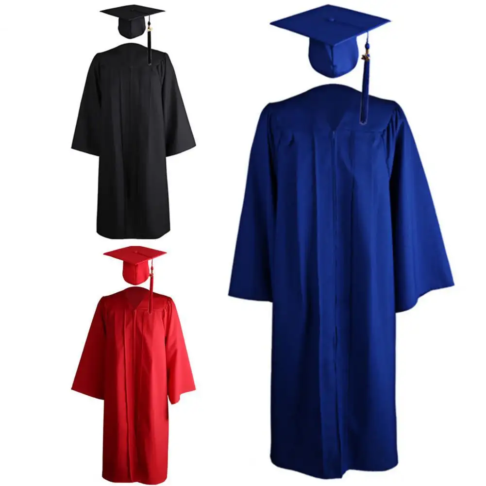 2023 2024 uniforme escolar atacado vestidos de formatura cerimônia clássico boné de formatura e vestido para adultos universidade