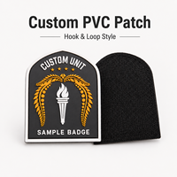 Patch en PVC souple personnalisé en usine, logo 3D en relief, badge en caoutchouc avec fixation auto-agrippante pour vêtements et équipements