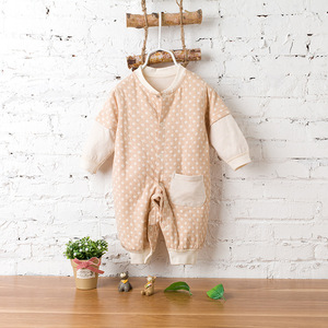 Free shipping high quality color newborn baby'<span class=keywords><strong>s</strong></span> Linnen long sleeve romper of the baby organic baby legs jumpsuit - Product Image 2