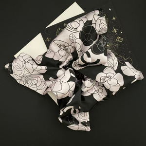 Marca de diseñador exquisita satén doble <span class=keywords><strong>C</strong></span> letra diadema, nueva cinta impresa Scrunchie Cola de Caballo diadema - Product Image 6