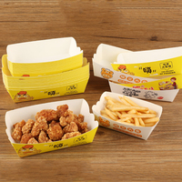 Barquette en papier blanc personnalisée pour frites, plateau alimentaire en papier, petite boîte alimentaire, emballage, boîte à lunch pour la restauration rapide à emporter