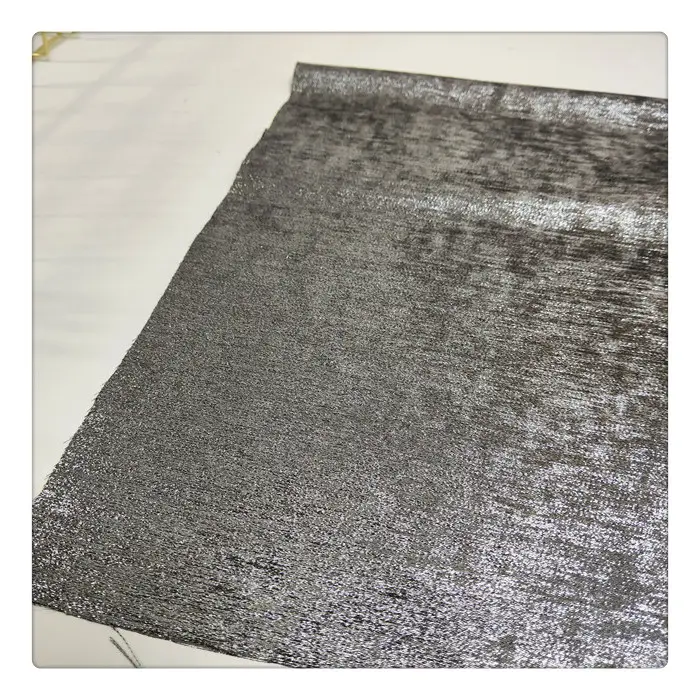Tissu de luxe soie argent en lurex noir métallisé gris polyester tissu pour robe