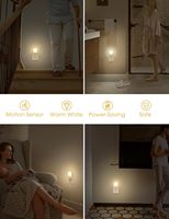 ZHILAI Mini Veilleuse LED Moderne à Détecteur de Mouvement, Blanc Chaud 3000K, Intensité Réglable, Certifiée FCC, Garantie 1 An pour Chambre à Coucher