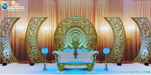 Marcos de fondo para fotografía de boda, telón de fondo con estilo, FRP, color dorado, para fiesta de boda india - Product Image 4