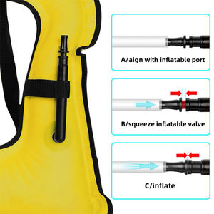 سترة أطفال مقاومة للماء من كلوريد البولي فينيل للسباحة ، سترة أطفال قابلة للتعديل متينة قابلة للنفخ ، سترة حياة آمنة للطوارئ مدمجة - Product Image 4