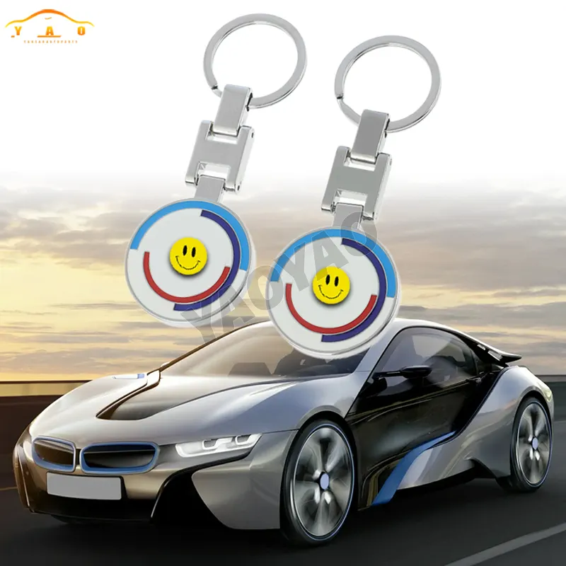 New design Metal keychain 50th anniversary edition car logo key fob chain for BMW
