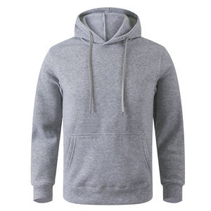 Unisex Plain Gray Hoodie Soft Fleece Pullover <b>Sweatshirt</b> Casual Streetwear Hooded Top Long Sleeve Cotton Autumn Winter Warm Wear - Product Image 1