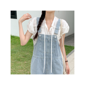 เสื้อสตรีแขนสั้นมีริบบิ้นสำหรับวันหยุดพักผ่อน - Product Image 5