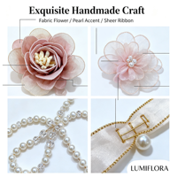 Corsage de poignet en dentelle rose poudré, perles et feuilles d'or pour demoiselle d'honneur, mariée, mariage, bal de promo, décoration de fête