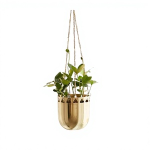 Iron Gold Color Hanging Planter With Premium Quality Home Hotel And Living Area Decoration Hanging Planter - Product Image 1