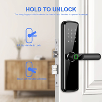 Serrure de porte intelligente personnalisée Tuya WiFi avec empreinte digitale biométrique, déverrouillage par carte et application, poignée électrique TTlock et mortaise 5050