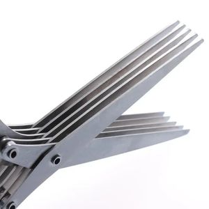 <span class=keywords><strong>Ciseaux</strong></span> multifonctionnels en acier inoxydable pour la cuisine <span class=keywords><strong>Ciseaux</strong></span> à légumes multi-couches avec 5 lames et couvercle - Product Image 2