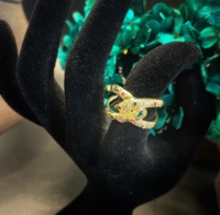 Bague Serpent en Laiton Incrustée de Zircon, Ajustable, Luxe, Usage Quotidien pour Hommes, pour les Fêtes et Événements, avec Pierre Naturelle, Style Unique
