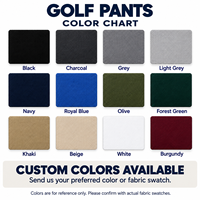 Celana Golf Kain Twill Stretch Jahitan Lurus Kancing Depan Saku Resleting Tersembunyi Produksi Khusus