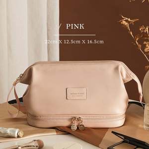 Nouvelle conception Sac de rangement de voyage en PU Sac de toilette portable à fermeture éclair Sac de rangement pour cosmétiques imperméable Sac organisateur pour rouges à lèvres - Product Image 6