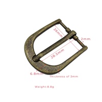 Boucle de ceinture fine en alliage de zinc bronze antique de luxe 26 mm pour sangles en cuir, quincaillerie vintage pour sacs, OEM