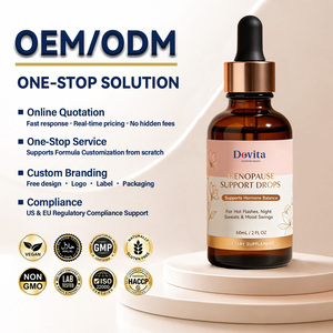 OEM ODM One Stop Service <b>Menopause</b> Drops Vegan Non GMO Organic Improve Immunity Hot Flash Relief Brain Fog Clarity Support 60ml - Product Image 1