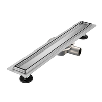 Drain de sol linéaire en acier inoxydable 304 pour salle de bain, encastré invisible, à sortie horizontale, surface laquée, durable et facile à nettoyer