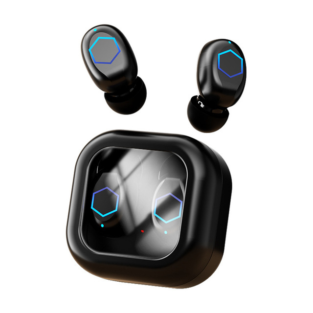 Mini TWS Wireless Blue-tooth Earbuds with Transparent Digital Display HiFi Stereo Sound Low Latency Noise Reduction Earphones