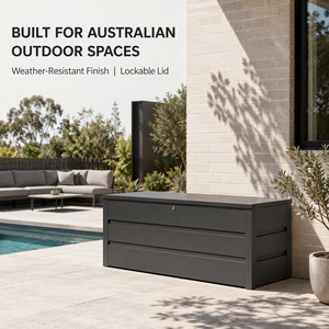 SEEYES Coffre de rangement extérieur en métal personnalisé, en acier galvanisé, verrouillable, avec vérin à gaz, pour terrasse et jardin, OEM Australie, Vente en gros - Product Image 3