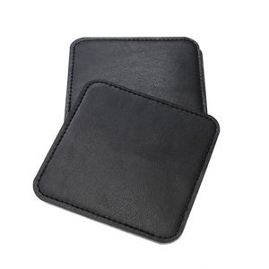 Posavasos de Cuero PU Grabados, Resistentes al Calor, en Forma Redonda con Costuras - Product Image 4