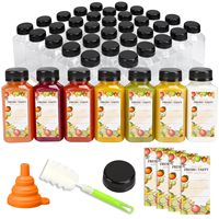 Bouteilles de jus en plastique transparentes avec bouchons, 8oz, 12oz, 16oz, en stock local aux États-Unis, réutilisables, vides, pour jus et boissons, contenants jetables