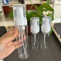 Botol busa transparan 200ml, pompa putih tubuh gelembung halus krim wajah kosmetik dalam botol plastik