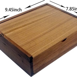 Caja de almacenamiento de madera rectangular de nogal, caja de regalo hecha a mano para fotos, anillos, joyas, organización - Product Image 4
