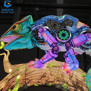 SGFL431 Chinese Zigong Lantern Festival Light Show Custom Mechanical Chameleon Lizard Lantern Festival for Garden - Product Image 2