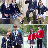 Vente en gros d'usine, pulls cardigan personnalisés avec logo brodé, uniformes scolaires pour garçons et filles
