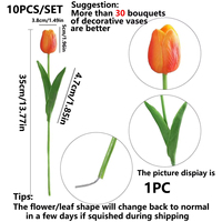 Tulipes artificielles en PU à toucher réel, lavables, style naturel, fausses fleurs de tulipes pour la décoration d'Halloween
