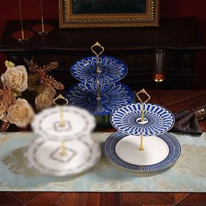 European-style <b>Light</b> Luxury Dessert Plate High-end English-style Fruit Plate Creative Cake Stand Living Room Sugar Dried Fruit - Product Image 5