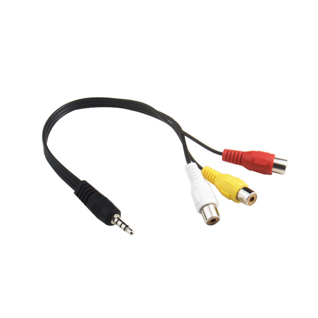 3.5MM to 3 RCA Cable Video Component AV Adapter for TV 3.5mm to RCA Red White and Yellow Female Video Cable