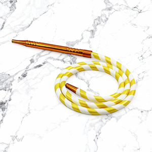 Tuyaux en plastique pour narguilé en aluminium à rayures jaunes et blanches, gel de silice, accessoires pour narguilé, narguilé, tabac, salon - Product Image 5