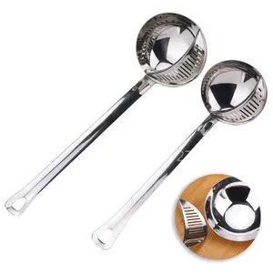 Multifunction Stainless Steel Long Handle Soup SpoonとFilter Colander Spoon Wall Hanging Skimmer Kitchen Hot Pot Soup Ladle